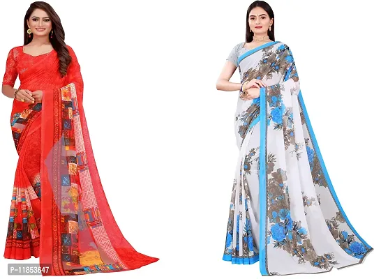 Beautiful Georgette Saree With Blouse Piece Pack Of 2-thumb0