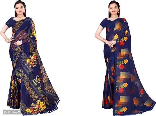 Beautiful Georgette Saree With Blouse Piece Pack Of 2-thumb0