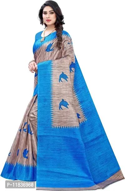 Beautiful Art Silk Saree with Blouse Piece-thumb2