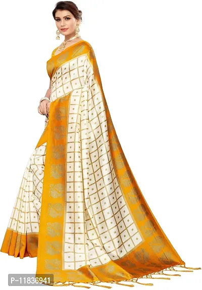 Beautiful Art Silk Saree with Blouse Piece-thumb2