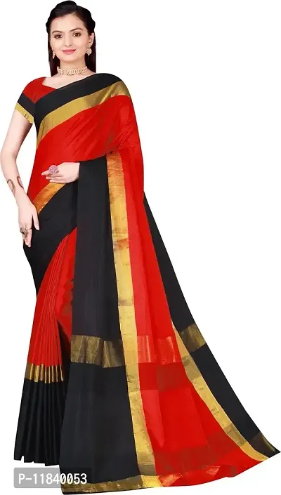 Beautiful Cotton Silk Saree with Blouse piece-thumb0