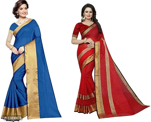 Beautiful Georgette Saree with Blouse Piece Pack Of 2-thumb0