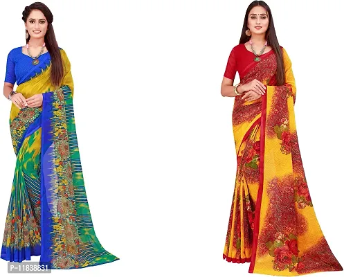 Beautiful Georgette Saree with Blouse Piece Pack Of 2