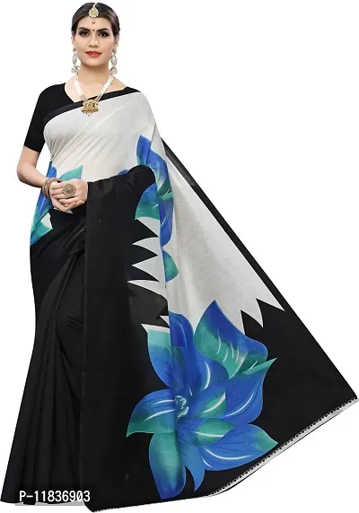 Beautiful Art Silk Saree with Blouse Piece-thumb0