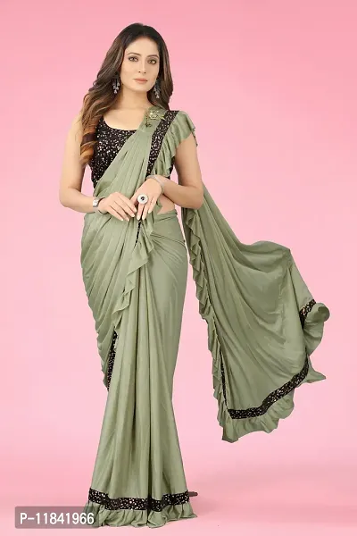 Beautiful Cotton Blend Saree with Blouse piece-thumb0