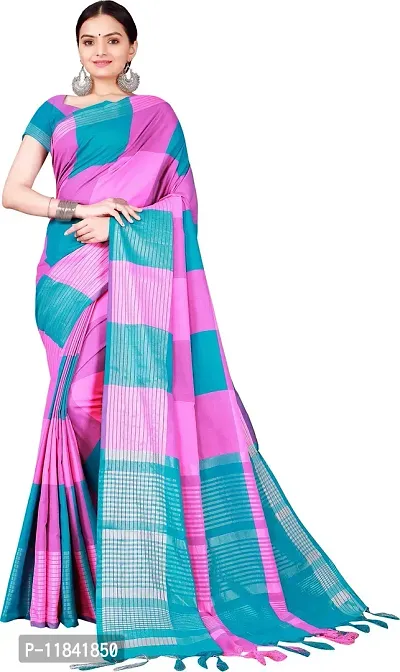 Beautiful Cotton Silk Saree with Blouse piece-thumb0