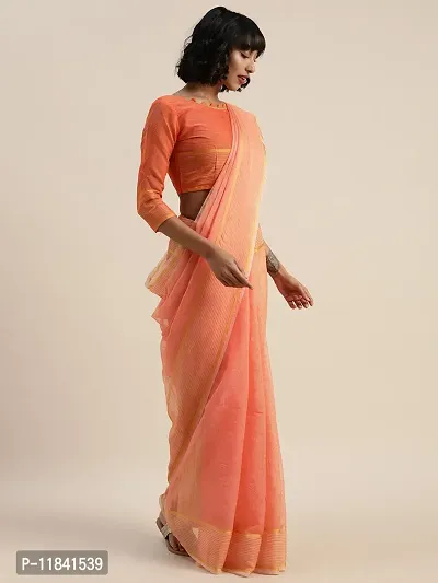 Beautiful Cotton Blend Saree with Blouse piece-thumb3