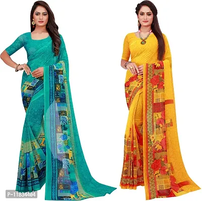 Beautiful Georgette Saree with Blouse Piece Pack Of 2