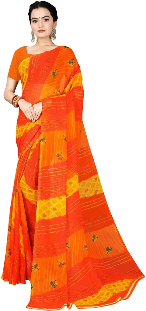 Trending Georgette Saree with Blouse piece 