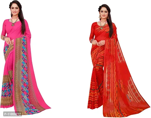 Beautiful Georgette Saree With Blouse Piece Pack Of 2-thumb0