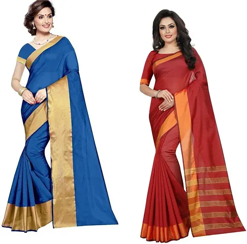 Best Selling Cotton Silk Saree with Blouse piece 