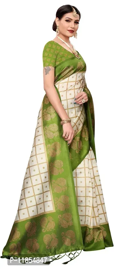 Beautiful Art Silk Saree with Blouse piece-thumb3