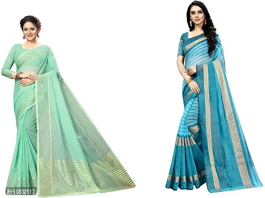 Beautiful Art Silk Saree with Blouse Piece Pack Of 2