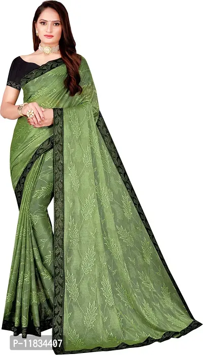 Beautiful Lycra Saree with Blouse Piece-thumb0