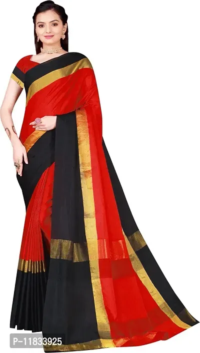 Beautiful Cotton Silk Saree with Blouse Piece-thumb0