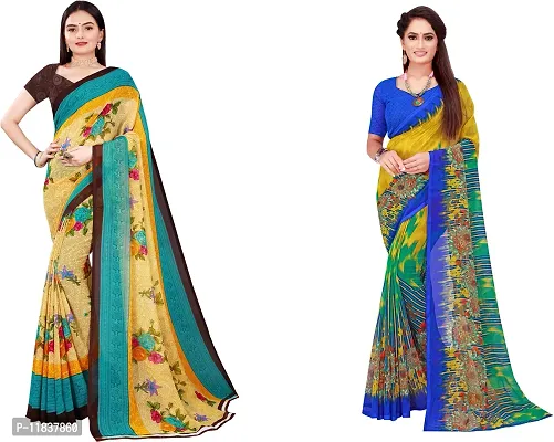 Beautiful Georgette Saree with Blouse Piece Pack Of 2