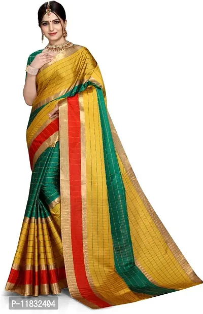 Beautiful Art Silk Saree with Blouse Piece-thumb0