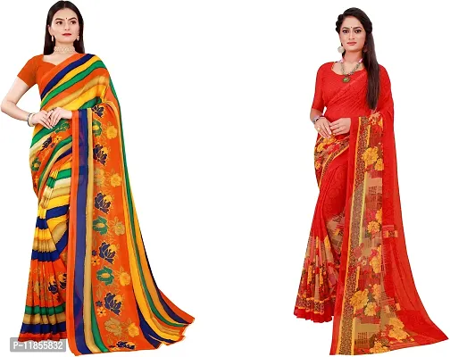 Beautiful Georgette Saree With Blouse Piece Pack Of 2-thumb0