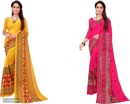 Beautiful Georgette Saree With Blouse Piece Pack Of 2