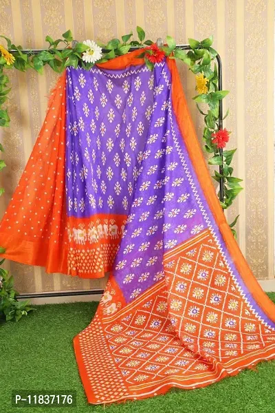 Beautiful Art Silk Saree with Blouse Piece-thumb0