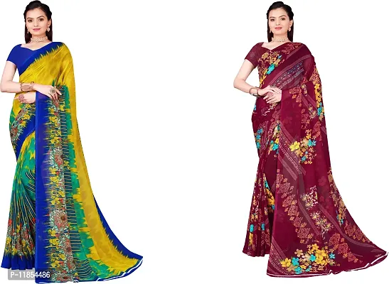 Beautiful Georgette Saree With Blouse Piece Pack Of 2-thumb0