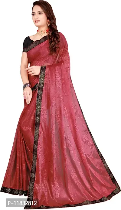 Beautiful Lycra Saree with Blouse Piece-thumb2