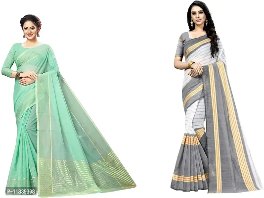 Beautiful Art Silk Saree With Blouse Piece Pack Of 2