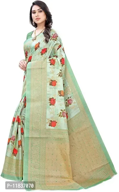 Beautiful Art Silk Saree with Blouse Piece-thumb2