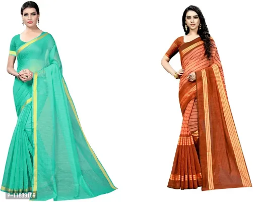 Beautiful Art Silk Saree With Blouse Piece Pack Of 2