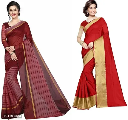 Beautiful Georgette Saree with Blouse Piece Pack Of 2-thumb0