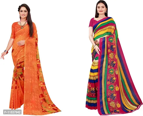 Beautiful Georgette Saree with Blouse Piece Pack Of 2-thumb0