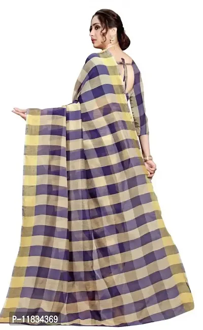 Beautiful Silk Blend Saree with Blouse Piece-thumb2