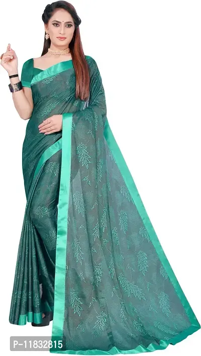 Beautiful Lycra Saree with Blouse Piece-thumb0