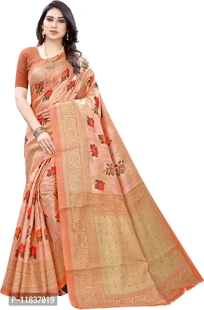 Beautiful Art Silk Saree with Blouse Piece-thumb0