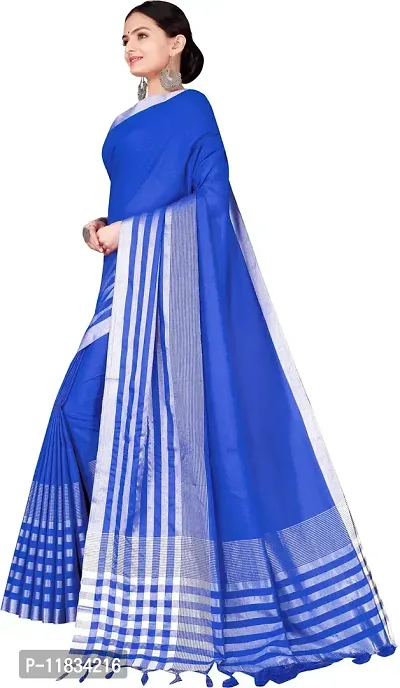 Beautiful Cotton Silk Saree with Blouse Piece-thumb2