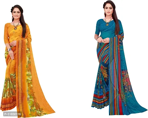 Beautiful Georgette Saree with Blouse Piece Pack Of 2