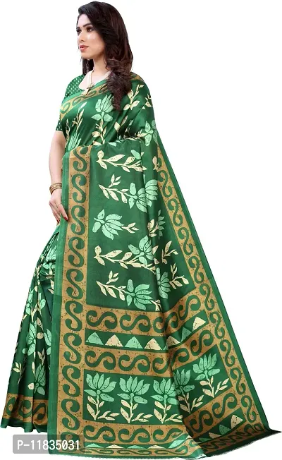 Beautiful Art Silk Saree with Blouse Piece-thumb2