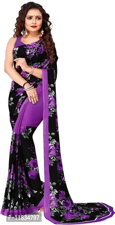 Beautiful Georgette Saree with Blouse Piece-thumb0