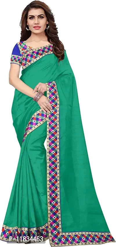 Beautiful Silk Blend Saree with Blouse Piece-thumb0