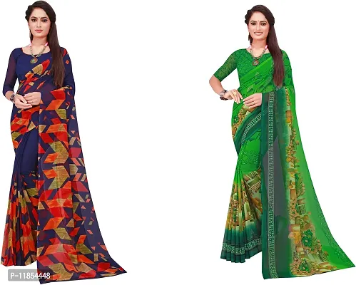 Beautiful Georgette Saree With Blouse Piece Pack Of 2