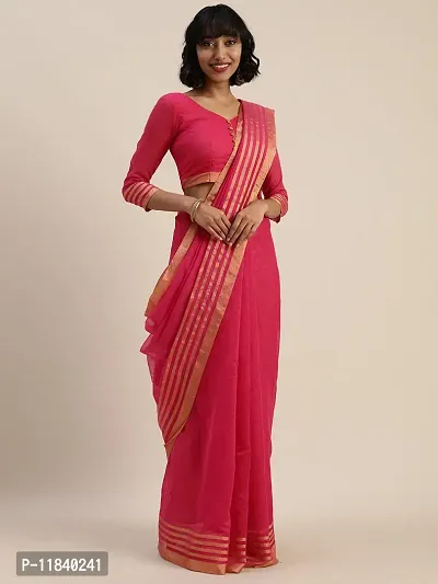 Beautiful Cotton Blend Saree with Blouse piece-thumb0