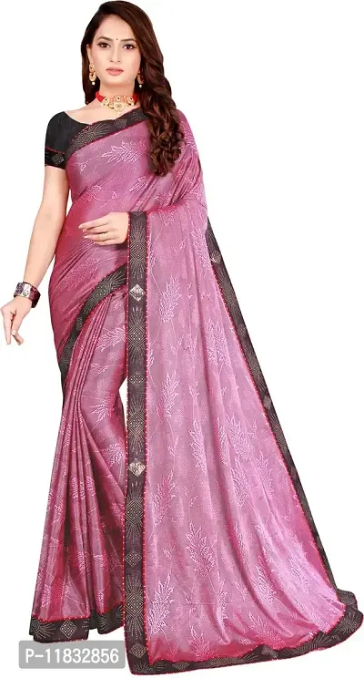 Beautiful Lycra Saree with Blouse Piece-thumb0