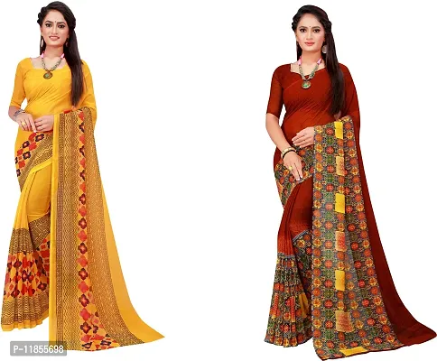 Beautiful Georgette Saree With Blouse Piece Pack Of 2-thumb0