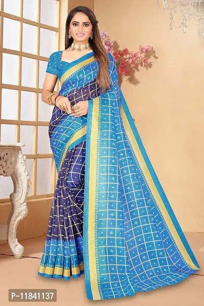 Beautiful Art Silk Saree with Blouse piece-thumb0