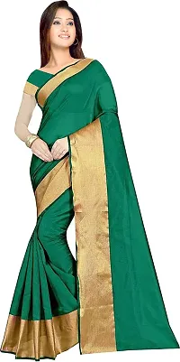 Beautiful Cotton Blend Saree with Blouse Piece-thumb1