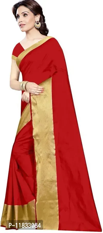 Beautiful Cotton Silk Saree with Blouse Piece-thumb2