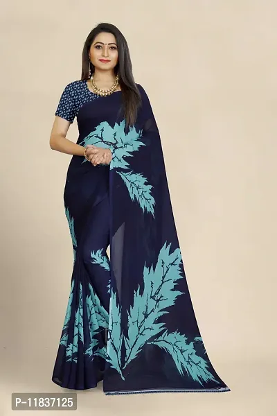 Beautiful Georgette Saree with Blouse Piece-thumb0