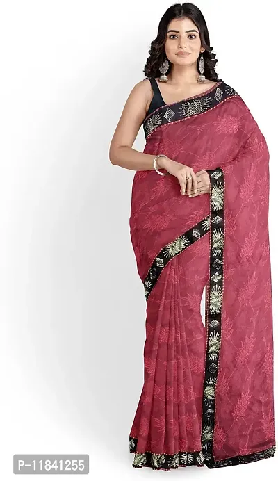 Beautiful Cotton Blend Saree with Blouse piece-thumb3