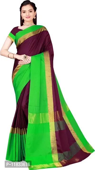 Beautiful Cotton Silk Saree with Blouse Piece-thumb0