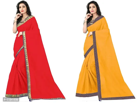 Beautiful Art Silk Saree With Blouse Piece Pack Of 2-thumb0